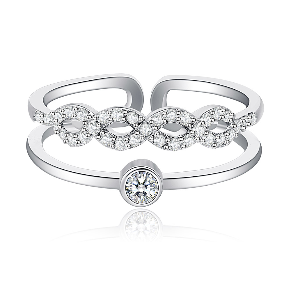 Cubic Zirconia Link Band Ring